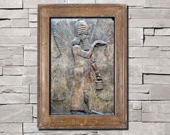 Marduk, Mesopotamian Stone Relief - Pagan & Sacred fine art giclee reproduction print
