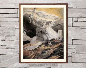 William Blake - Death on a Pale Horse (1800) - Romantic & sacred fine art giclee reproduction print