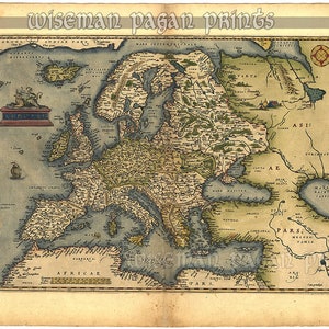 Abraham Ortelius Europe Map 1572 Landscape & Naturalistic fine art giclee reproduction image 1