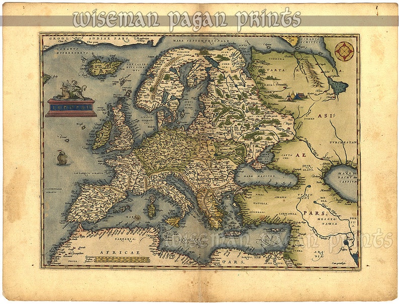 Abraham Ortelius Europe Map 1572 Landscape & Naturalistic fine art giclee reproduction image 1