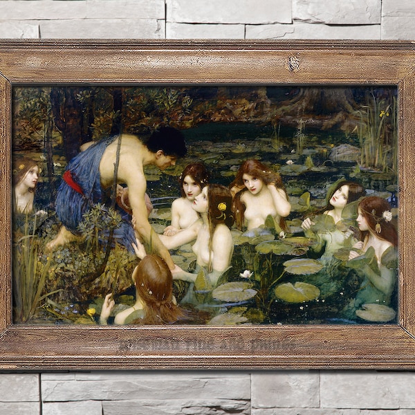 John William Waterhouse: Hylas and the Nymphs - pre-raphaelites Pagan & Goddess fine art giclee reproduction print