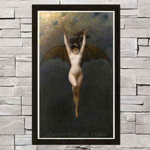 Albert Joseph Pénot: La Femme Chauve-Souris (1890) - Witchacraft & Dark fine art giclee reproduction print