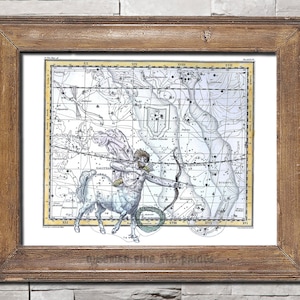 Himmlischer Atlas, 1822, SCHÜTZE, CORONA AUSTRALIS, von Alexander Jamieson - Sternzeichen Antike Karte Fine Art Giclee Reproduktion Druck