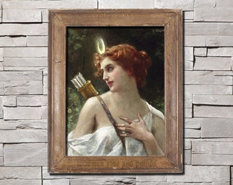 Guillaume Seignac: Diana the Huntress - Impresión de reproducción giclée de bellas artes paganas y sagradas