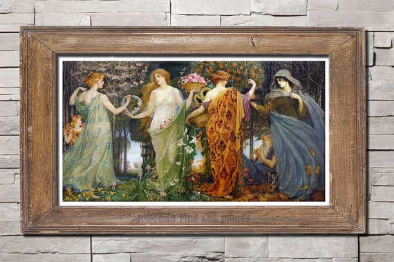 Walter Crane A Masque for the Four Seasons Pagan & Fairies - Etsy