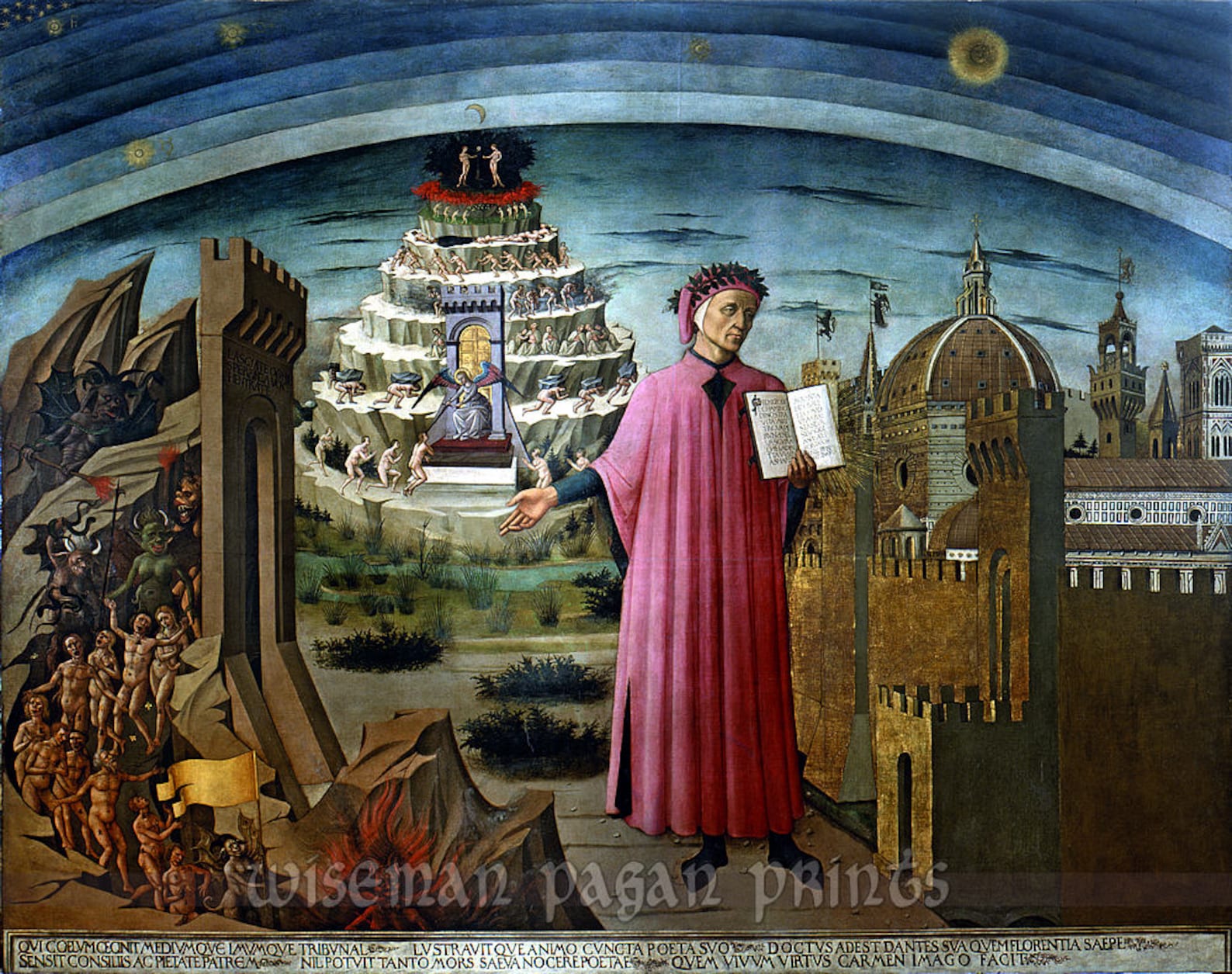 Domenico di Michelino La Divina Commedia di Dante Mythic & Etsy