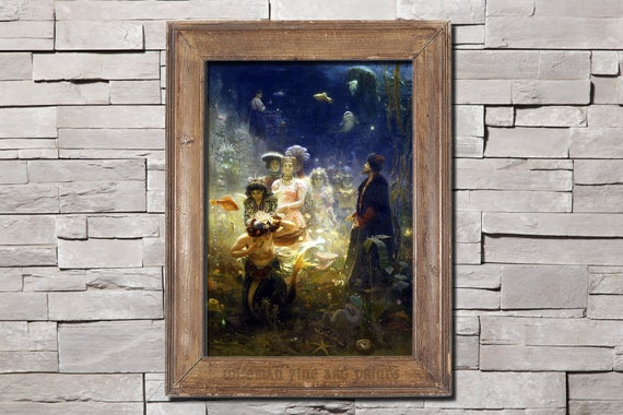 Repin Sadko in the Underwater Kingdom Giclee Canvas Print