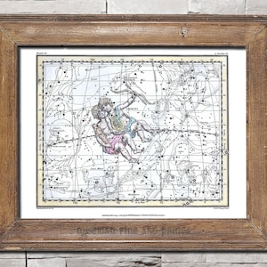 Himmlischer Atlas, 1822, ZWILLING, von Alexander Jamieson - Sternzeichen Antike Karte Fine Art Giclee Reproduktion Druck