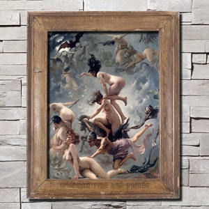 Luis Ricardo Falero: Witches going to their Sabbath - Pagan & sacred fine art giclee reproduction print