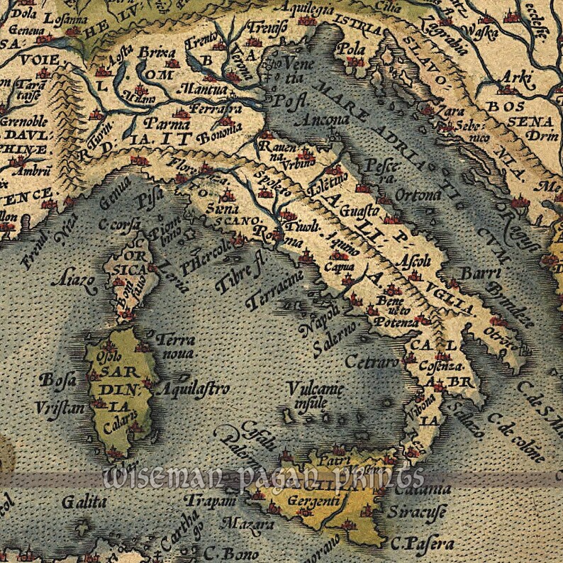 Abraham Ortelius Europe Map 1572 Landscape & Naturalistic fine art giclee reproduction image 2