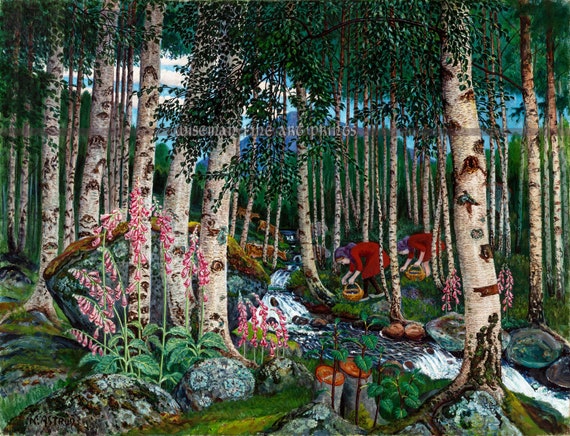 Nikolai Astrup: Foxgloves (1923) - Fairy & Natural Fine Art Giclee