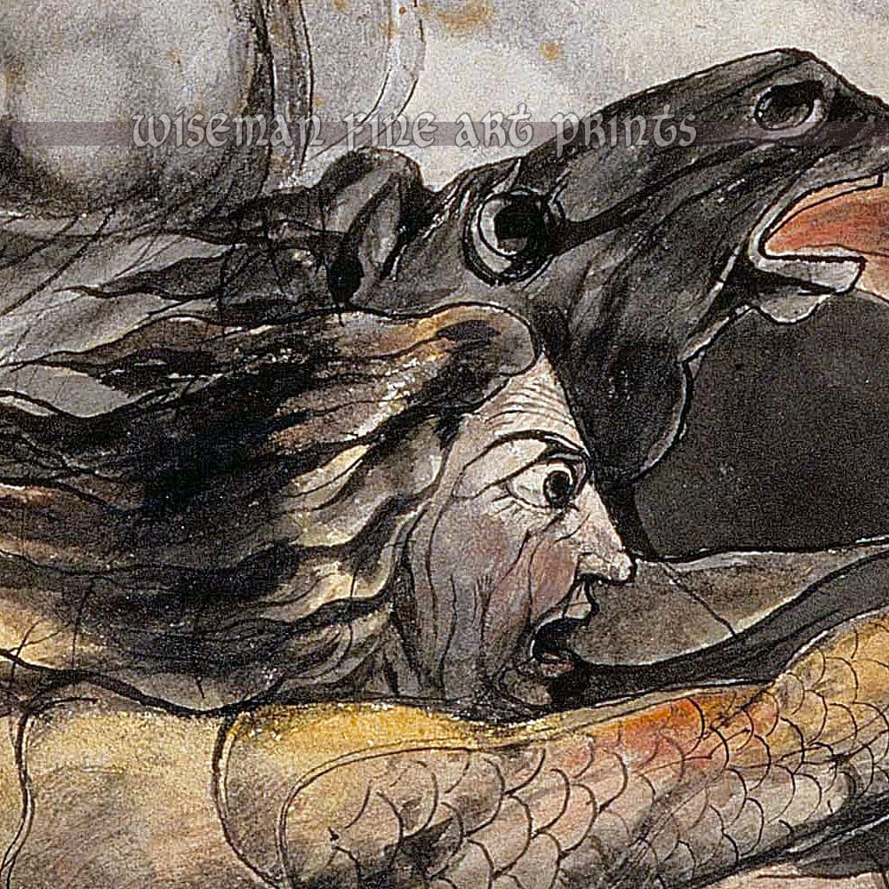ウィリアム・ブレイク作「蒼ざめた馬に乗った死神」（1800年