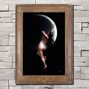 Luis Ricardo Falero: Moon Nymph - Pagan & sacred fine art giclee reproduction print