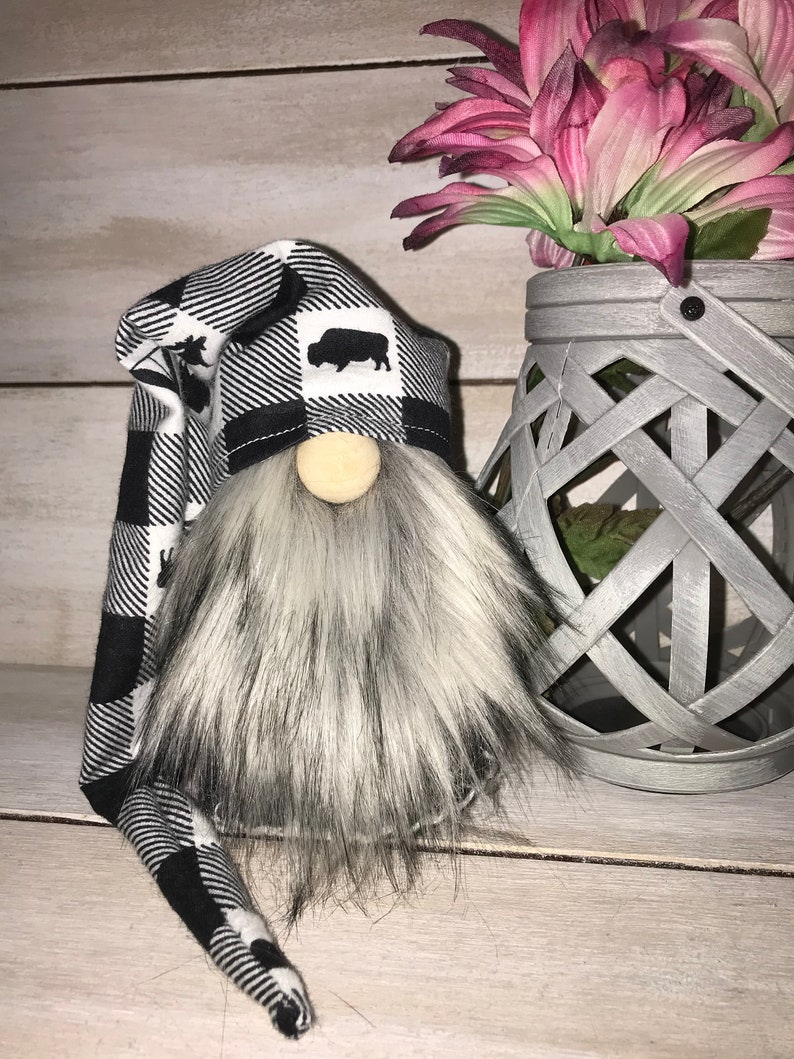 Hunter Plaid Fall Gnome Scrunchy Hat Christmas Home Decor Etsy