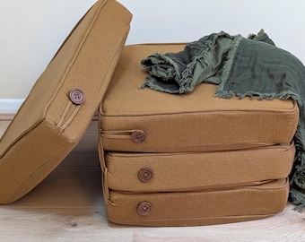 Loopstack Footrest Cushions ~ Convertible Pouffe ~ Digital PDF Sewing Pattern with Illustrated Instructions