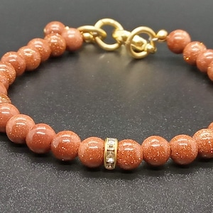 Golden Sunstone Tennis Bracelet! Calming! Healing Bracelet! Protection! Handmade Natural Bracelets! Stress Relief Bracelet