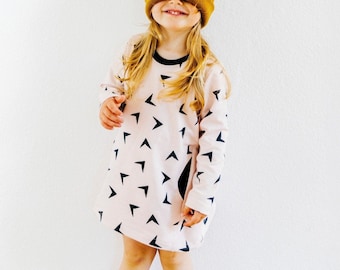 Pocket tunic pattern, sweatshirt dress, girls sweatshirt tunic, baby dress, long sleeve dress, autumn dress winter dress