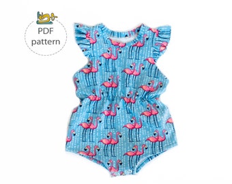 Summer romper pattern, kids romper sewing pattern