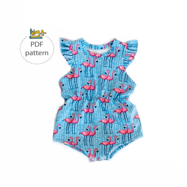 Summer romper pattern, kids romper sewing pattern