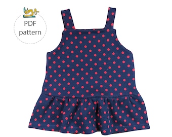 Girls dress pattern, Jumper dress patter, Dungaree dress, kids pinafore  dress sewing pattern, romper dress