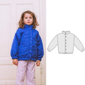 Kid&#39;s jacket sewing pattern, Collage jacket for kids pattern, Oversized sweatshirt sewing pattern for children