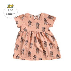 Baby dress sewing pattern, girl's dress pattern, toddler dress pdf, digital sewing patten, summer dress pattern, half sleeve dress