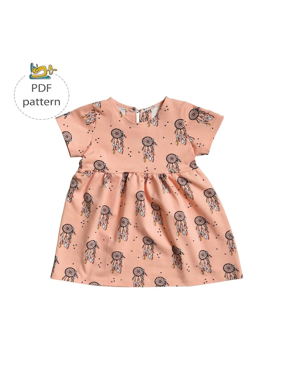 Naaipatroon voor babyjurk patroon voor meisjesjurk pdf voor peuterjurk digitaal naaipatroon patroon voor zomerjurk jurk met halve mouw Etsy Nederland
