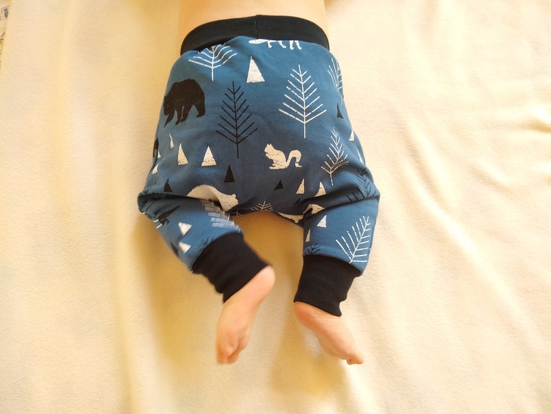 Harem pants pattern, baby harems sewing pattern, cuffed harems pattern, easy baby pants pattern image 6