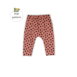 Baby leggings pattern, Easy leggings sewing pattern, baby basic leggings pattern, digital sewing pattern for instant download