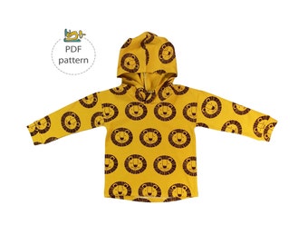 Hoodie Sewing pattern, children sewing patterns, slouchy sleeves pullover pattern, moder sewing patterns pdf, baby patterns