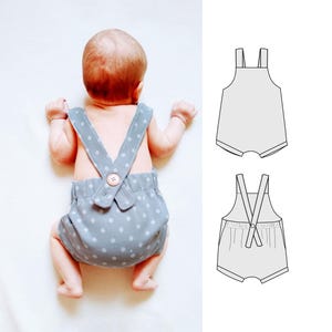 Baby romper pattern, newborn romper sewing pattern, knit romper pattern, summer romper, knit romper, baby outfit sewing pattern
