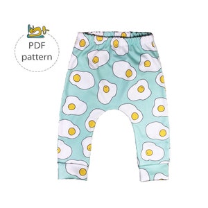 Baby pants sewing pattern,  Easy to sew and suitable for diapers baby leggings pattern, NB - 6 years