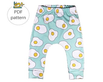 Baby pants sewing pattern,  Easy to sew and suitable for diapers baby leggings pattern, NB - 6 years