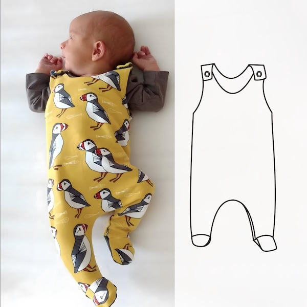 Baby Strampler Schnittmuster, Strampler Schnittmuster, Baby Strampler Schnittmuster, digitales Schnittmuster, Neugeborenen Schnittmuster