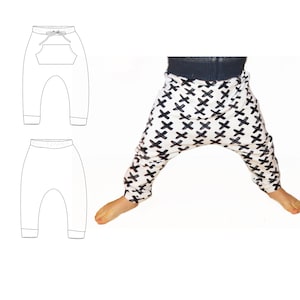 Harem Pants Pattern, Baby Harem Pants Sewing Pattern, Pdf, Baby Sewing ...