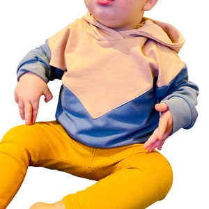 Kids sweatshirt sewing pattern, hoodie sewing pattern, colour block sweatshirt, oversized sweatshirt pattern for babies, toddlers and teens image 7