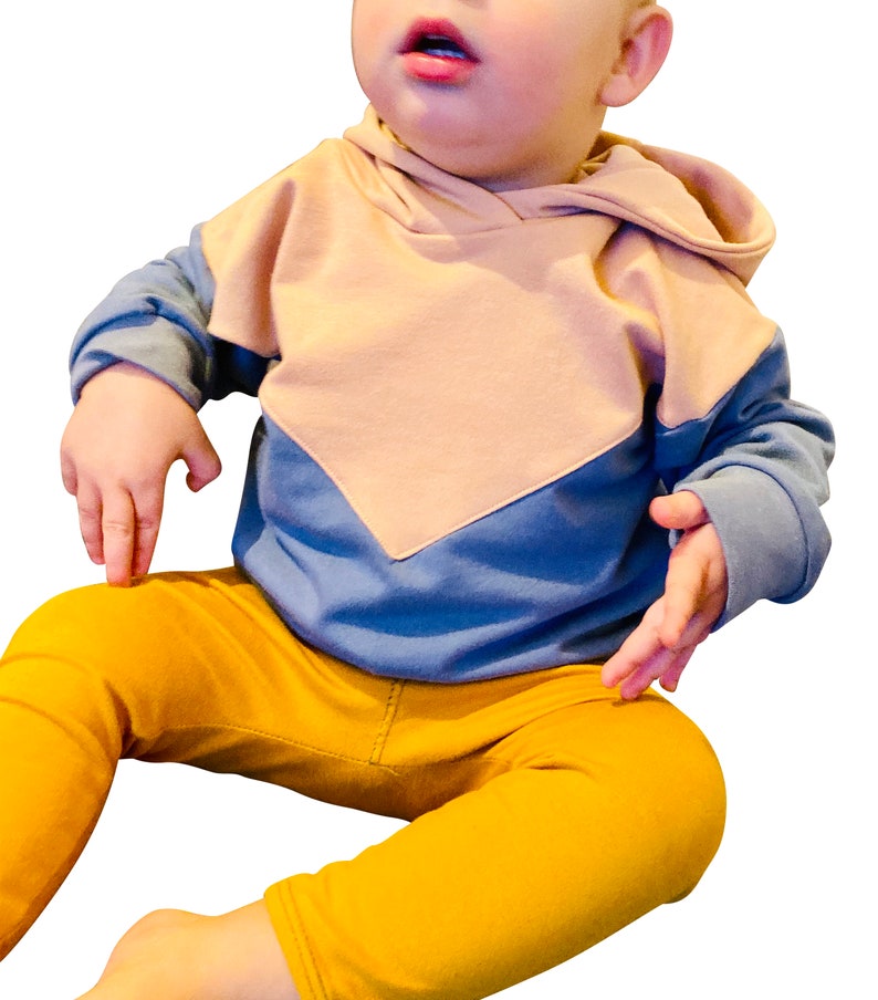 Kids sweatshirt sewing pattern, hoodie sewing pattern, colour block sweatshirt, oversized sweatshirt pattern for babies, toddlers and teens image 7