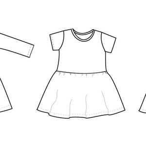 Baby dress sewing pattern, Girl's dress pattern, PDF dress pattern, Twirl dress pattern, Newborn to 12 years, long sleeve, short sleeve image 8