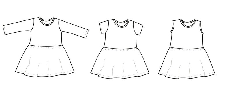 Baby dress sewing pattern, Girl's dress pattern, PDF dress pattern, Twirl dress pattern, Newborn to 12 years, long sleeve, short sleeve image 8