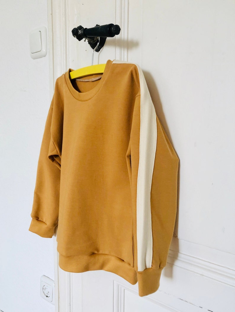 Kids sweatshirt sewing pattern, hoodie sewing pattern, colour block sweatshirt, oversized sweatshirt pattern for babies, toddlers and teens image 9