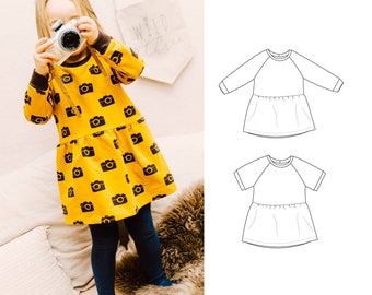 Raglan sweatshirt dress pattern for children