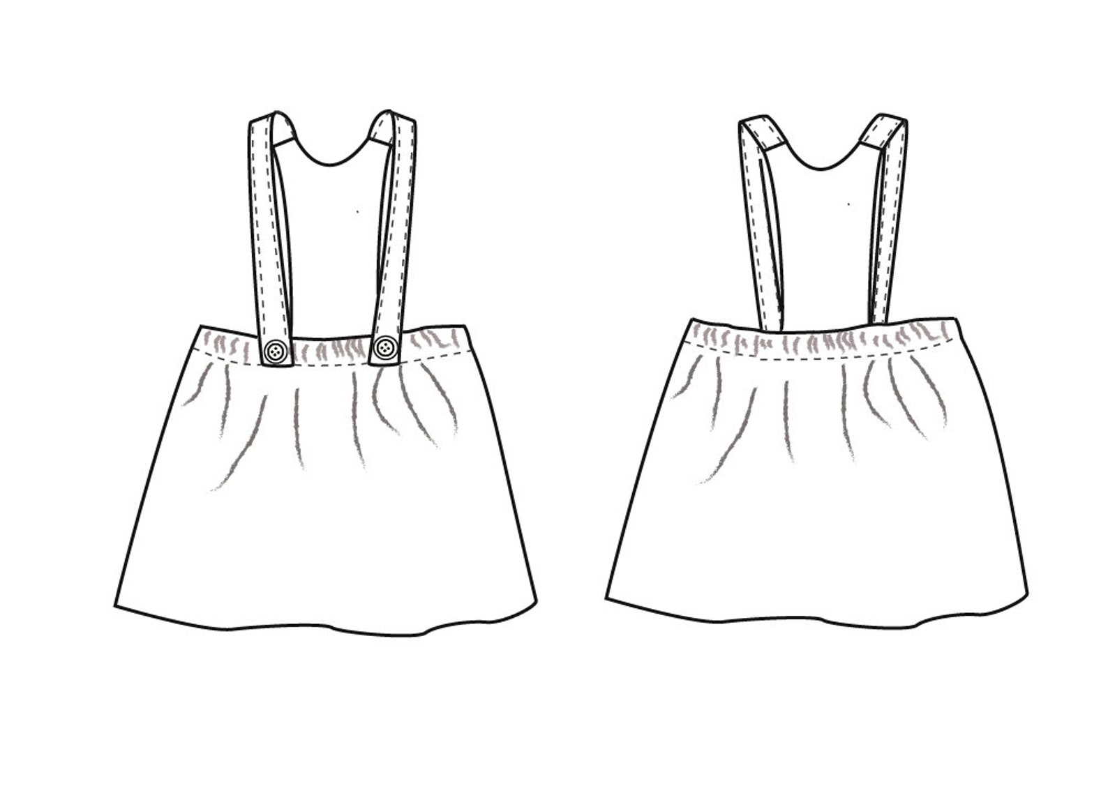 Suspender Skirt Pattern Girls Skirt Sewing Pattern Baby Etsy