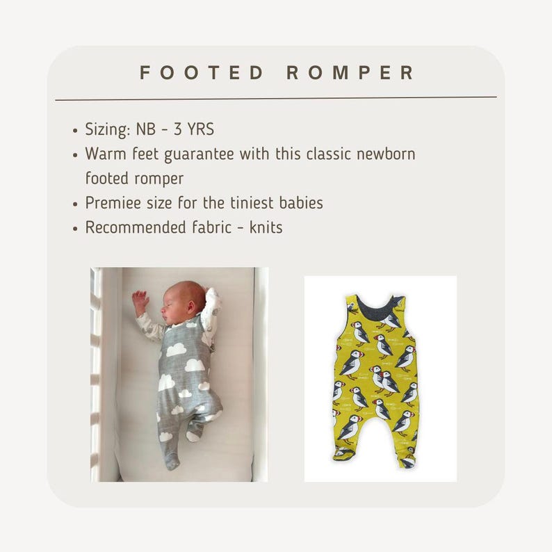 Newborn Baby Sewing Pattern, Baby Romper Pattern, Wrap Cardigan ...