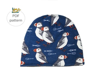 Baby hat sewing pattern, reversible beanie pattern