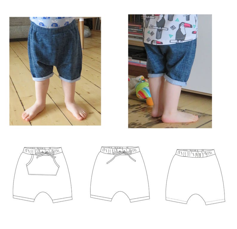 Baby Shorts Pattern Baggy Shorts Kids Pattern Toddler Harem Etsy