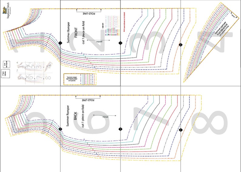 Summer romper pattern, kids romper sewing pattern image 8