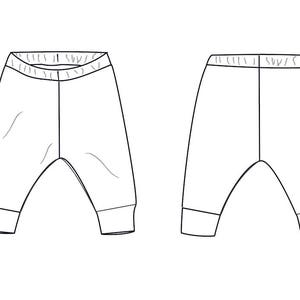 Baby Pants Sewing Pattern, Cuffed Pants Pattern, Kids Leggings Pdf ...