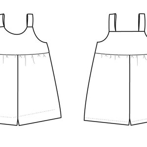 Baby overall pattern, jumpsuit for kids sewing pattern, girl's culottes jumpsuit pattern, culottes overall digital pattern image 10