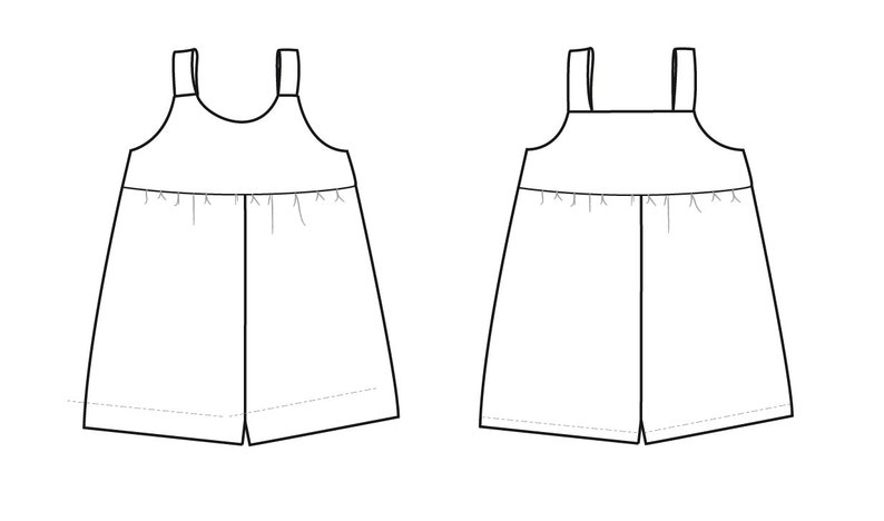 Baby overall pattern, jumpsuit for kids sewing pattern, girl's culottes jumpsuit pattern, culottes overall digital pattern image 10