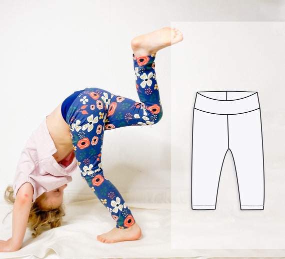 Children Leggings Pattern, Sewing Pattern for a Kids Yoga Waist